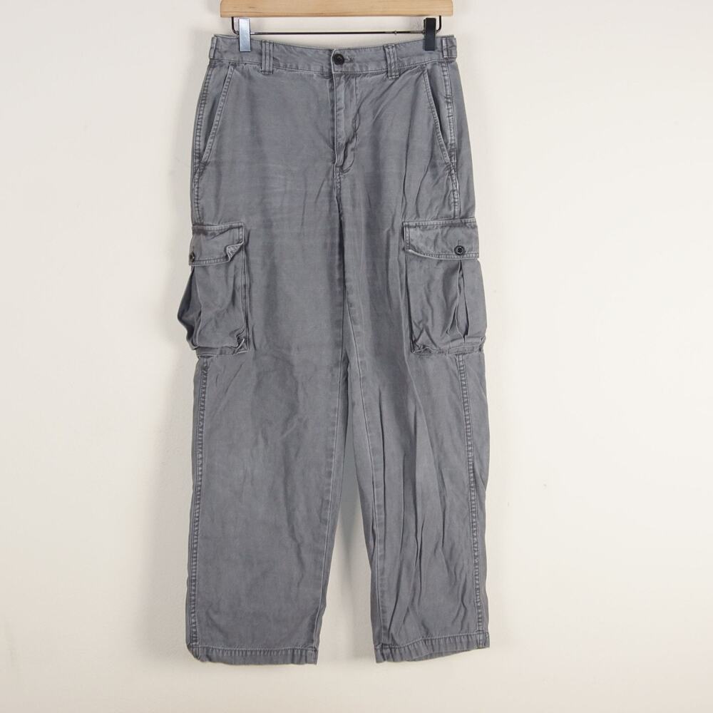 Madewell Garment Dyed Gray Low Slung Straight Cargo Pants Womens Sz 25